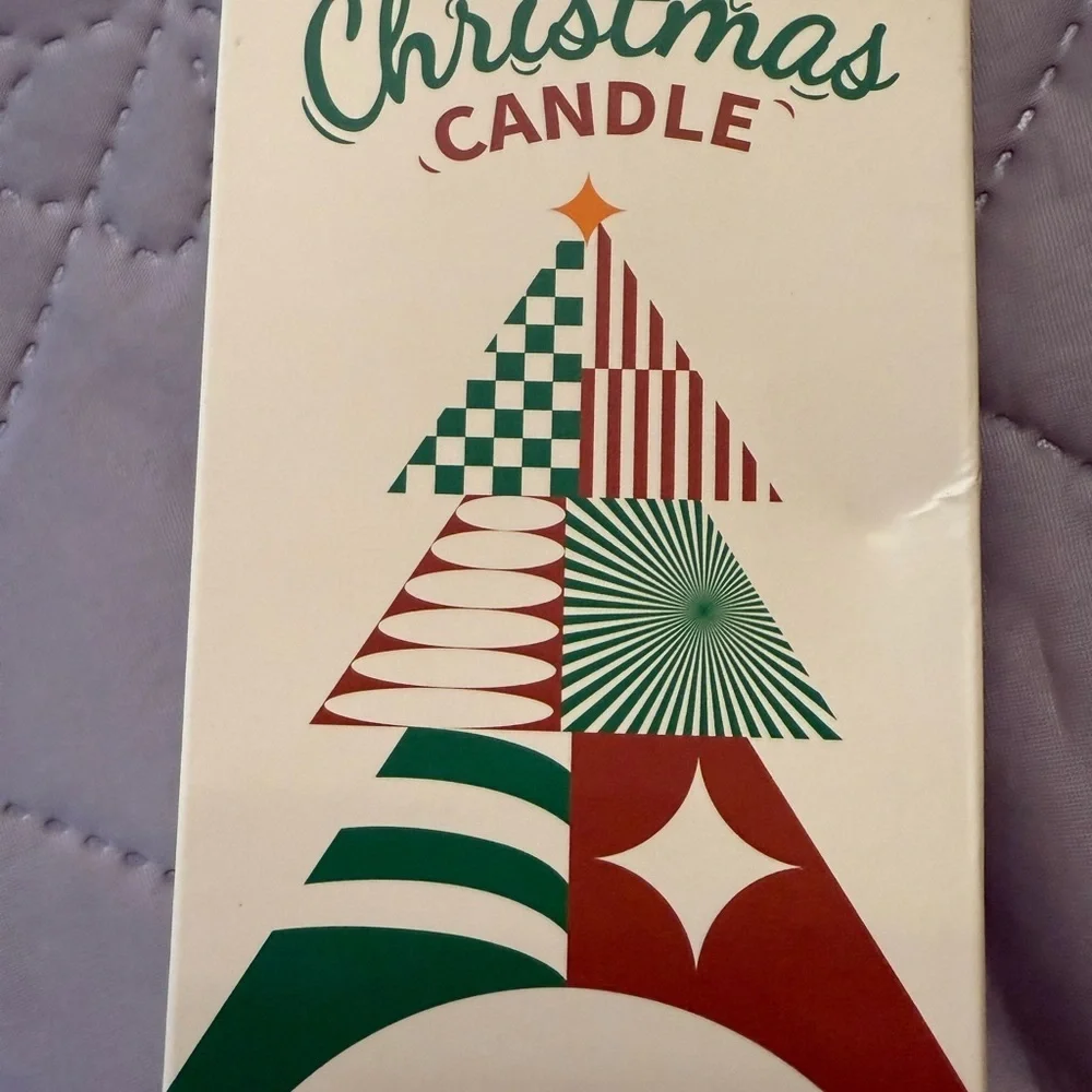 Christmas taper candles with a festive pattern, green 10”